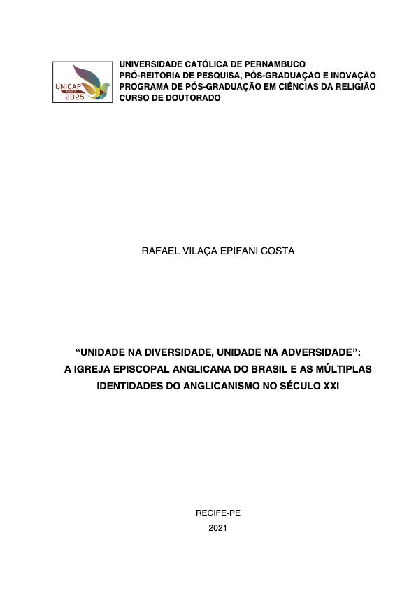 "Unidade na diversidade, unidade na adversidade": a Igreja Episcopal Anglicana do Brasil e as múltiplas identidades do anglicanismo no século XXI