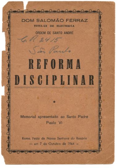 Reforma Disciplinar: Memorial apresentado ao Santo Padre Paulo VI