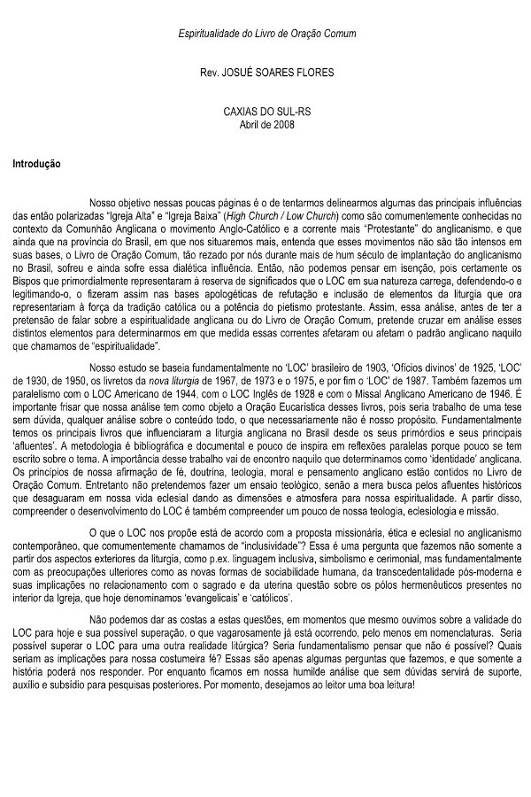 Espiritualidade do Livro de Oração Comum