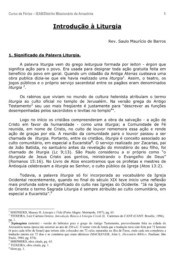 Introdução à Liturgia