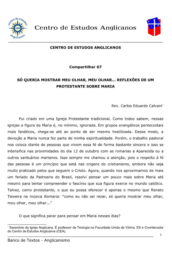 Reflexões de um Protestante sobre Maria