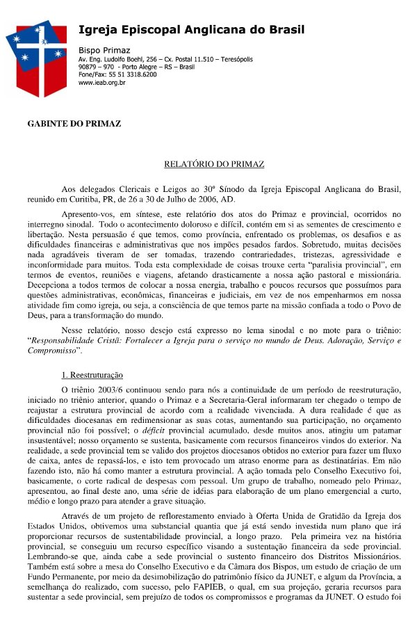 Relatório do Primaz