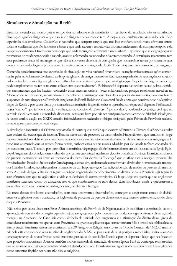 Simulacros e Simulação no Recife