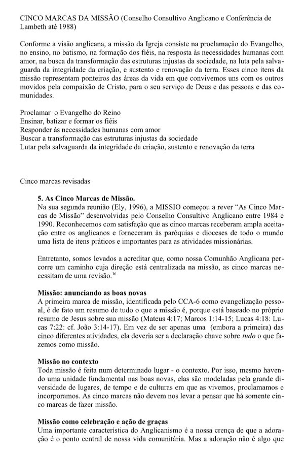 Cinco marcas da missão